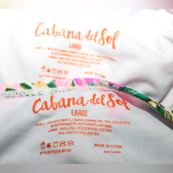 Cabana del Sol Women’s Floral Ruffle Bikini Set Large Summer Bathing Suit - Picture 3 of 3